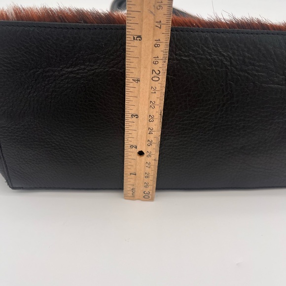 SOLD Pulicati Black Leather Bag pony hair cow print, tassel - Picture 10 of 10